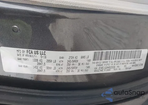 2017 Chrysler Pacifica Limited z USA, uszkodzony, nr VIN 2C4RC1GG0HR525939